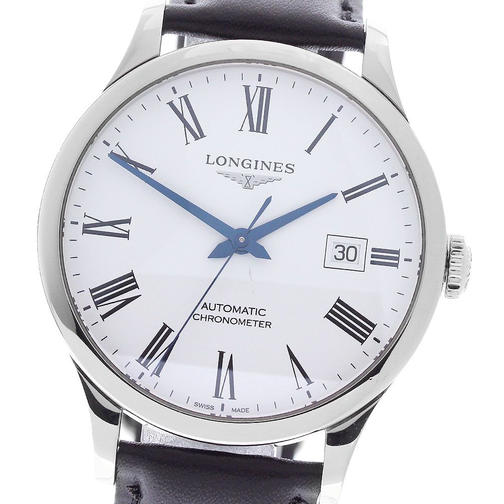 ロンジン LONGINES L2.821.4.11.6 レコード コレクション デイト 自動巻き メンズ _959419