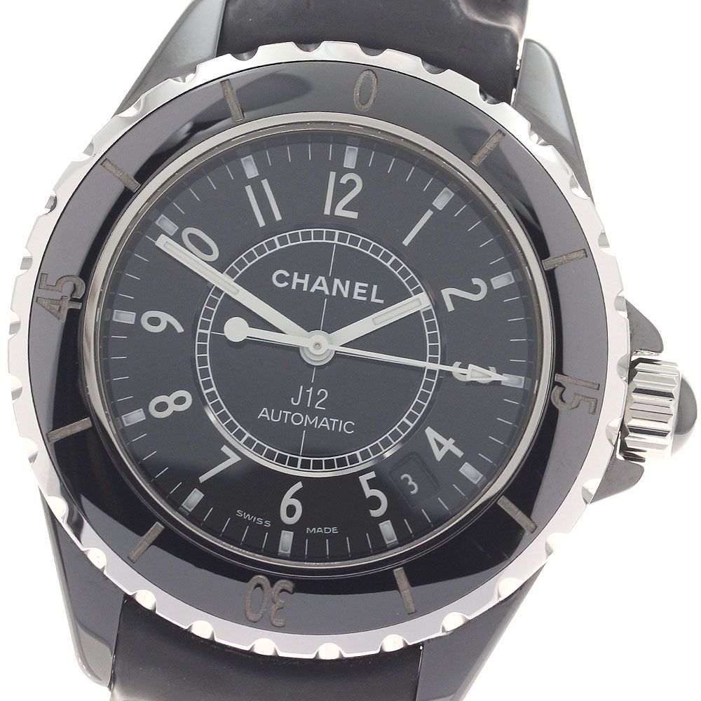 シャネル CHANEL H0683 J12 38MM 黒セラミック 自動巻き メンズ 美品 保証書付き_959877
