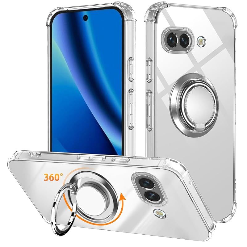【新品】 対応 Google Pixel 10a ケース リング TPU 薄型 軽量 耐衝撃 グーグルピクセル10a バンパー 指紋防止 車載ホルダー対応 防塵 一体型 人気 携帯カバー(クリア)