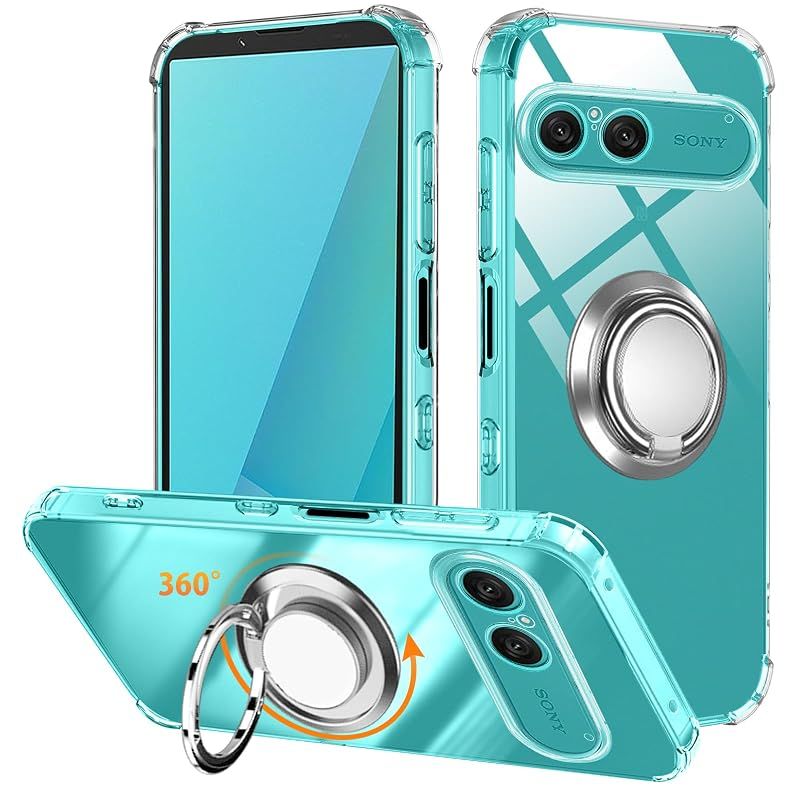 【新品】 対応 Xperia 10 VII 用 ケース リング SO-52F TPU 薄型 軽量シリコン グラデーション色 ケース 耐衝撃 エクスペリア 10 vii カバー 指紋防止 車載ホルダー対応 防塵 一体型 人気 携帯カバー(クリア)
