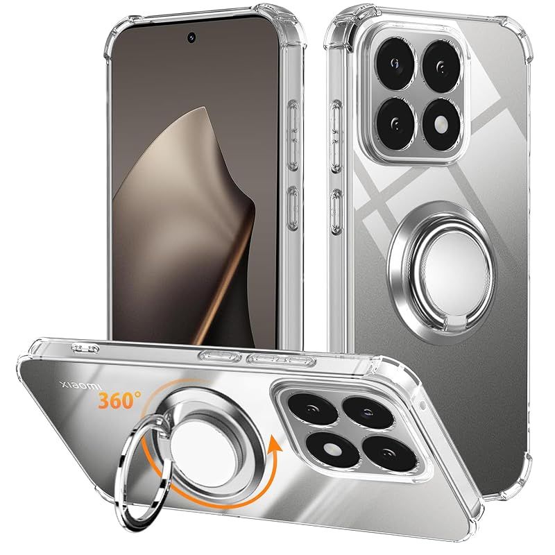【新品】 For Xiaomi 15T ケース リング TPU 薄型 軽量シリコン 耐衝撃 指紋防止 車載ホルダー対応 防塵 一体型 人気 携帯カバー(クリア)