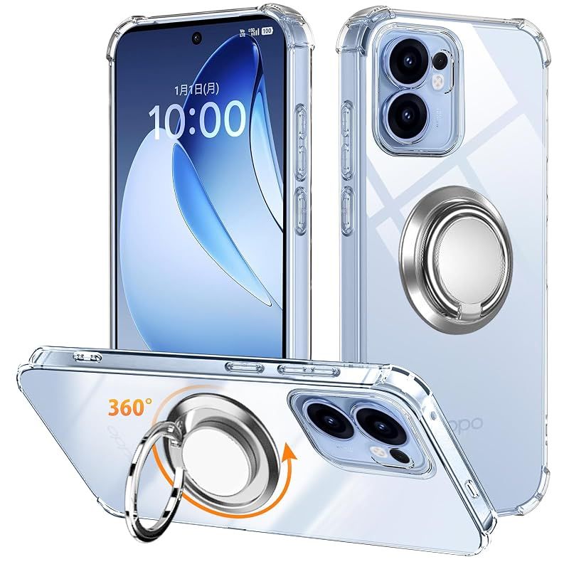 【新品】 対応 OPPO Reno13 A 用 ケース リング CPH2699 / A501OP 対応 TPU 薄型 軽量シリコン 耐衝撃 指紋防止 車載ホルダー対応 防塵 一体型 人気 携帯カバー (クリア)