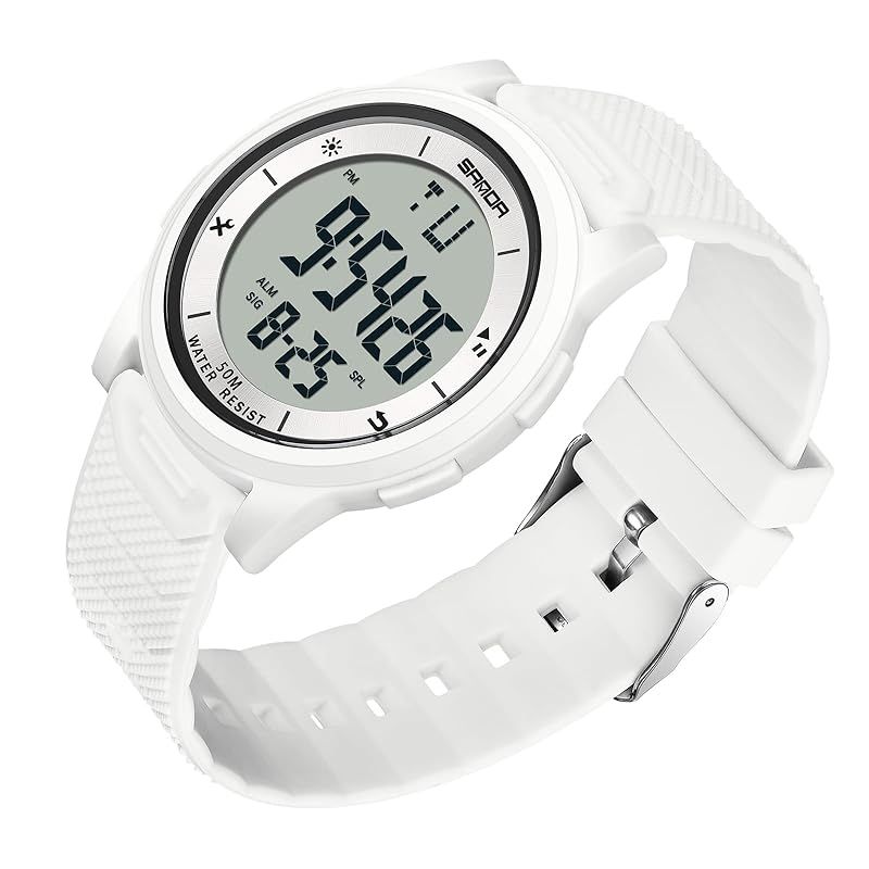 【新品】 Timever（タイムエバー）デジタルうで時計 メンズ 薄型 軽量 装着感よい 防水腕時計 led watch アラーム スポーツウォッチ ストップウォッチ機能付き 見やすい 日本語説明書付き
