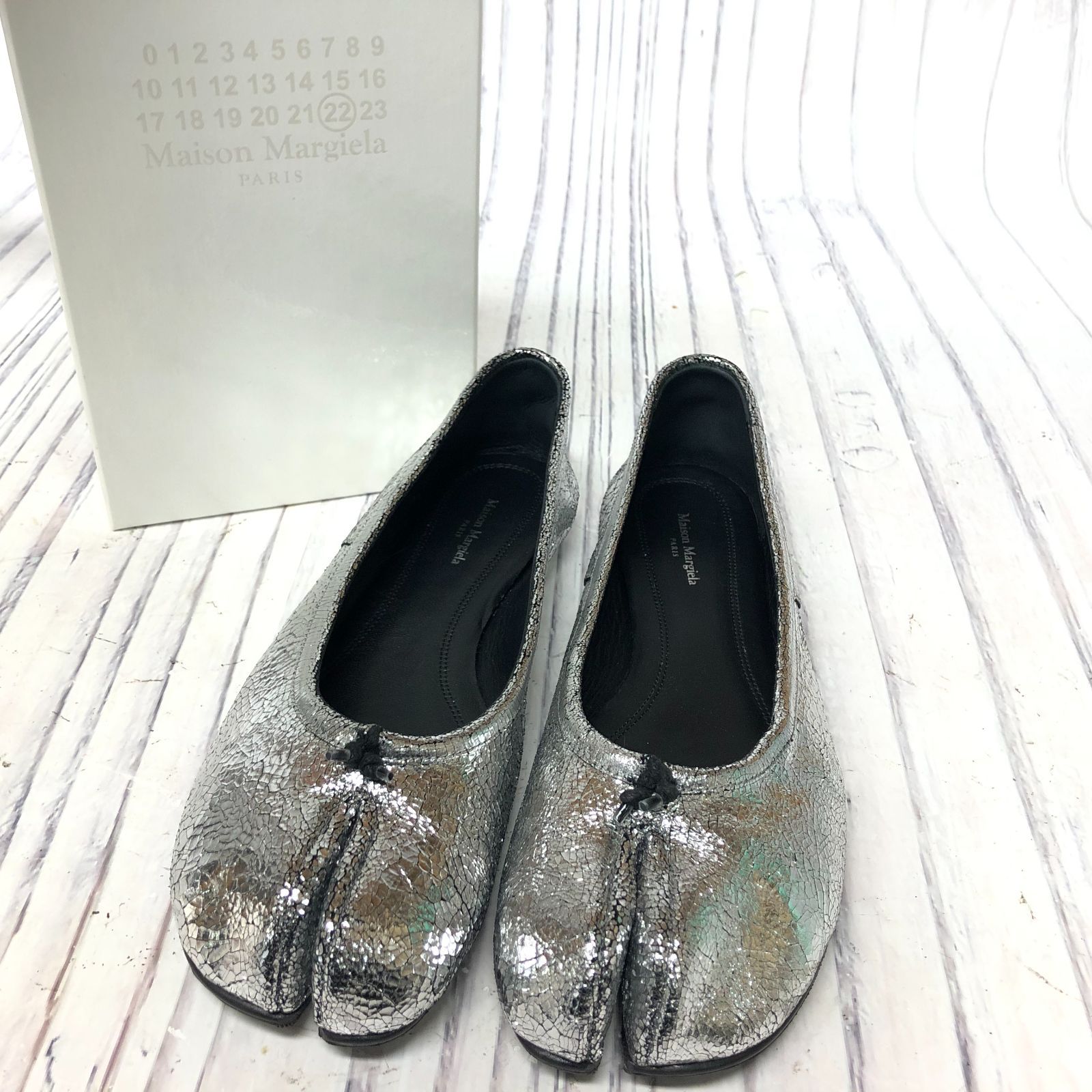 m001L (80) Maison Margiela メゾン マルジェラ バレエシューズ 37 シルバー パンプス タビ ブロークンミラー S58WZ0130P5016 BALLET SHOE