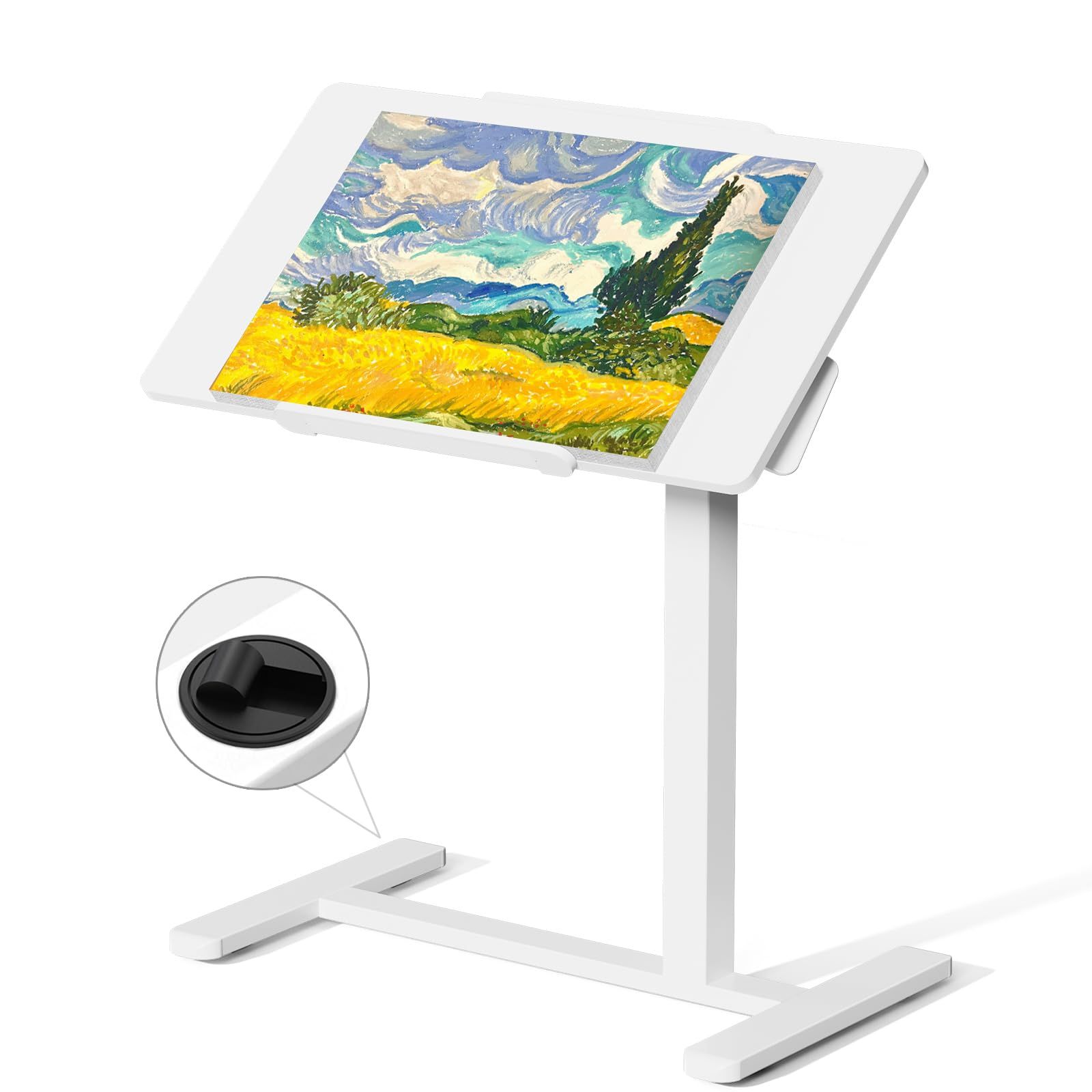GIBBON MOUNTS 昇降式 サイドテーブル 折り畳み キャスター付き 昇降デスク 幅70cm×奥行き40cm 高さ調節69-105cm 移動式 在宅ワークデスク 学習デスク 白色ｍａ