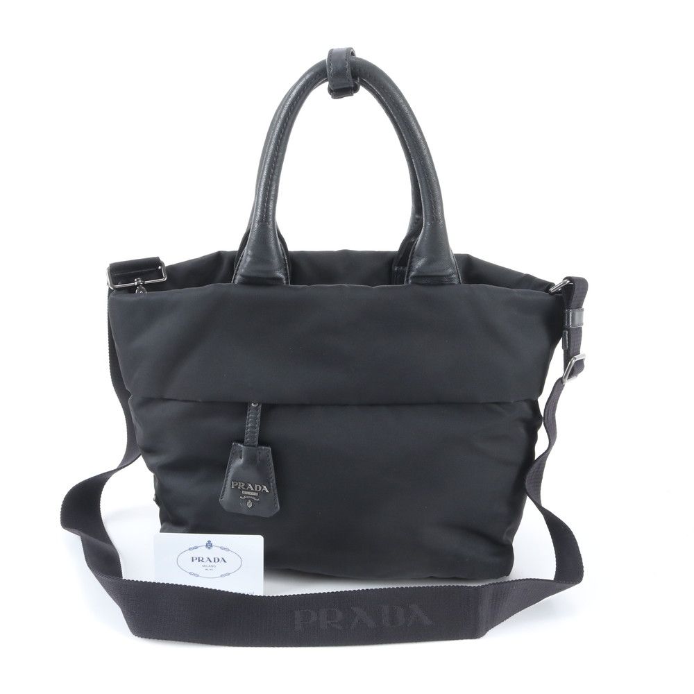 美品 プラダ ギャランティ付 テスート ナイロン 1BG959 レザー 2WAY 