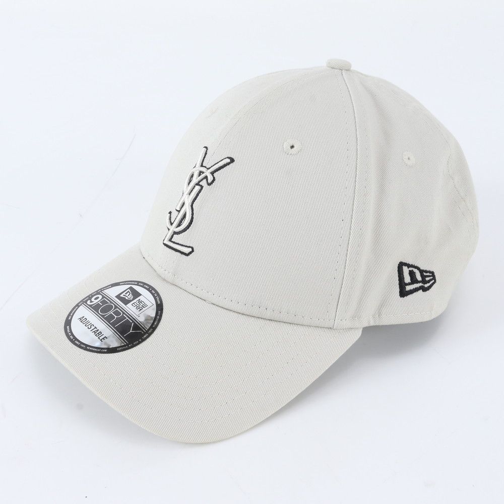 美品 サンローラン NEW ERA ニューエラ コラボ 9FORTY YSL 刺繍 ベースボール キャップ 帽子 メンズ レディース WBM EE30-10【中古】