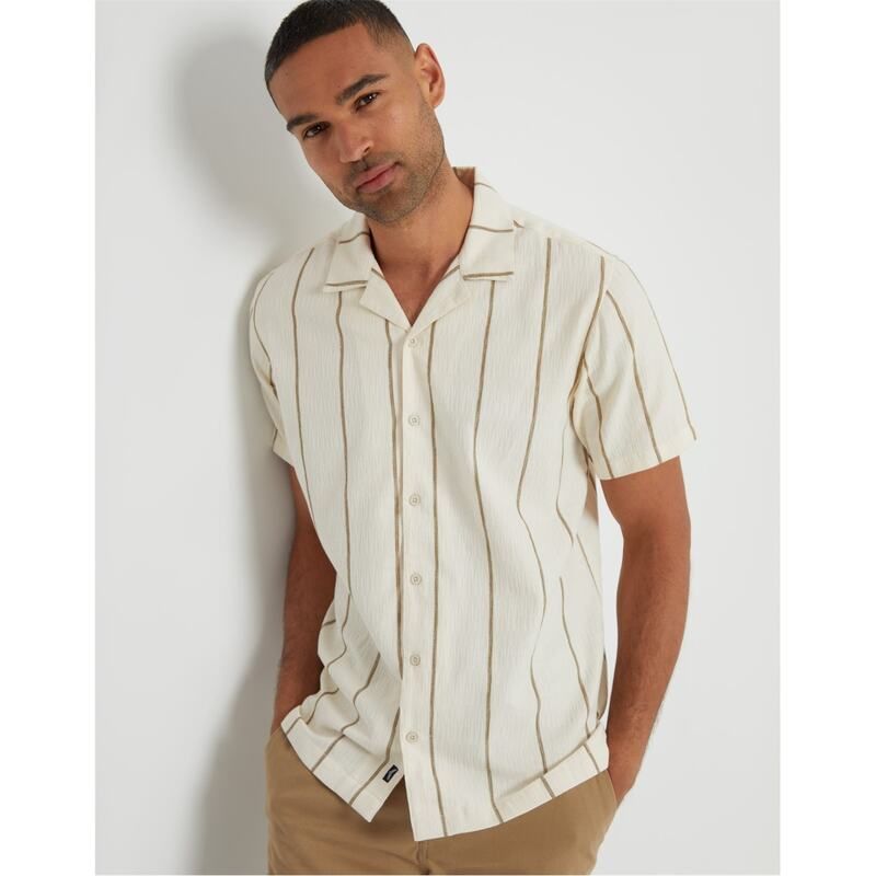 スリードベア メンズ トップス シャツ Threadbare Shirt Lightwd Sn99 Ecru エクリュ