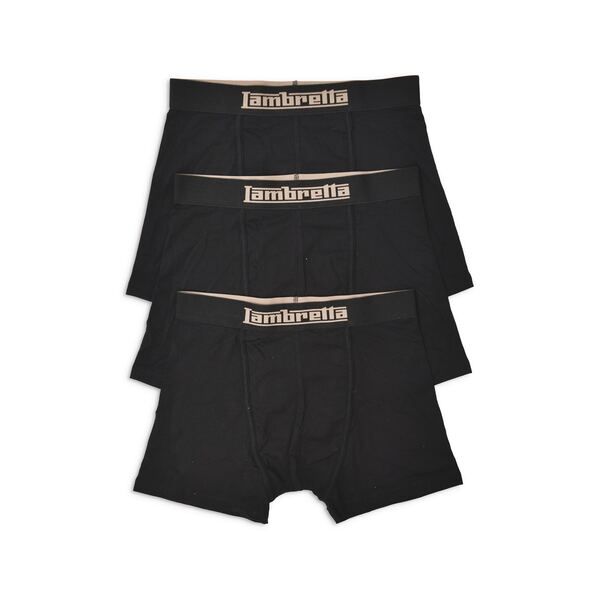 ランブレッタ メンズ アンダーウェア ボクサーパンツ Lambretta 3 pack Boxer Black ブラック
