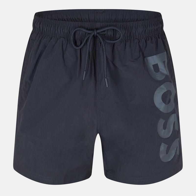ボス メンズ 水着 ハーフパンツ・ショーツ ショートパンツ Boss Mens Octopuswim Shorts with Bold Branding Dark Grey グレー
