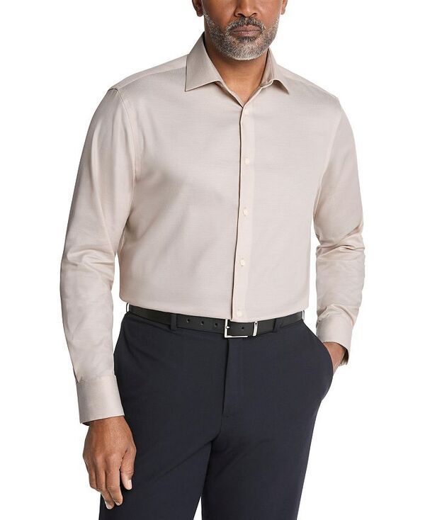 カルバンクライン メンズ トップス シャツ レギュラーフィット Calvin Klein Mens Regular Fit Dress Shirt Sand stone サンド