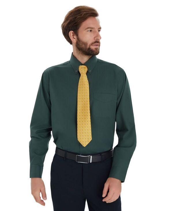 クラブルーム メンズ トップス シャツ Club Roomens Pinpoint Button Front Solidresshirt Green グリーン