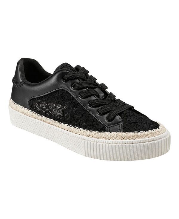 マークフィッシャー レディース シューズ スニーカー Marc Fisher Womens Spryng Round Toe Casual Sneakers Black Lace ブラック
