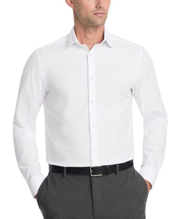 カルバンクライン メンズ トップス シャツ スリムフィット Calvin Klein Mens Wrinklefree Slim Fit Dress Shirt White ホワイト