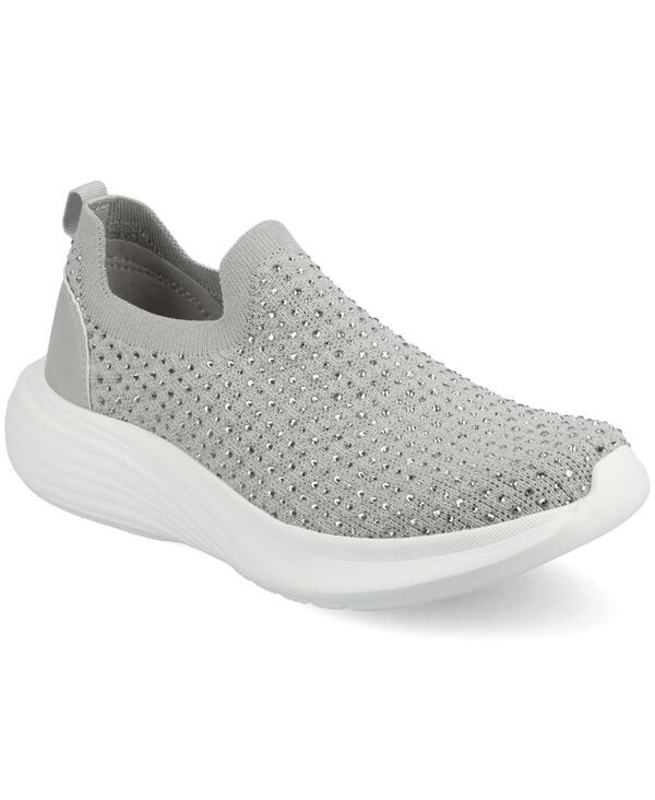 ジュルネ コレクション レディース シューズ スニーカー Journee Collection Womens Linnea Embellished Slip On Sneakers Gray Blin