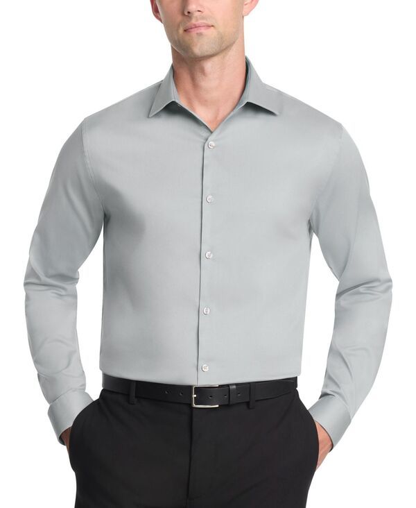 ケネスコール メンズ トップス シャツ スリムフィット Kenneth Cole Reaction Menslim Fit Stretch Dresshirt Stone Gray グレー