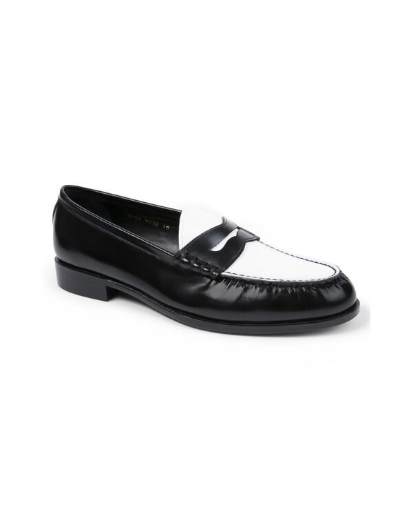 アンソニー ヴィア メンズ シューズ スリッポン・ローファー Anthony Veer Mens Como Penny Loafer Black White ホワイト