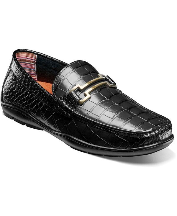 ステイシーアダムス メンズ シューズ スリッポン・ローファー Stacy Adams Mens Embrey Moc Toe Bit Slip On Loafer Black ブラック