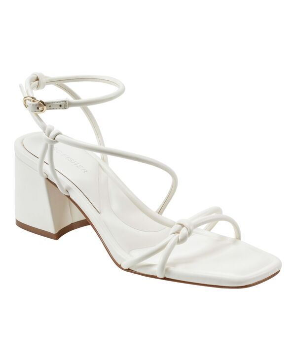 マークフィッシャー レディース シューズ サンダル ヒール Marc Fisher Womens Gurion Square Toe Strappy Block Heel Sandals Cream
