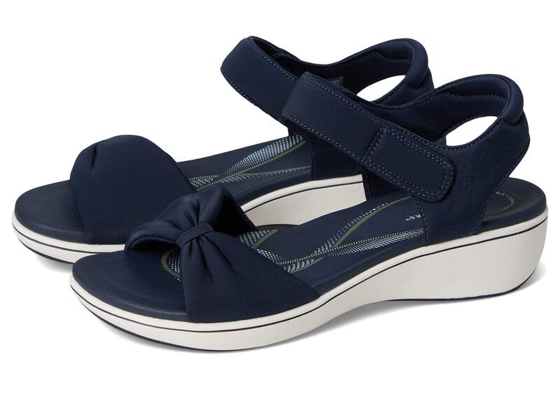 クラークス レディース シューズ サンダル Clarks Breeze Rae Sara Navy Textile ネイビー