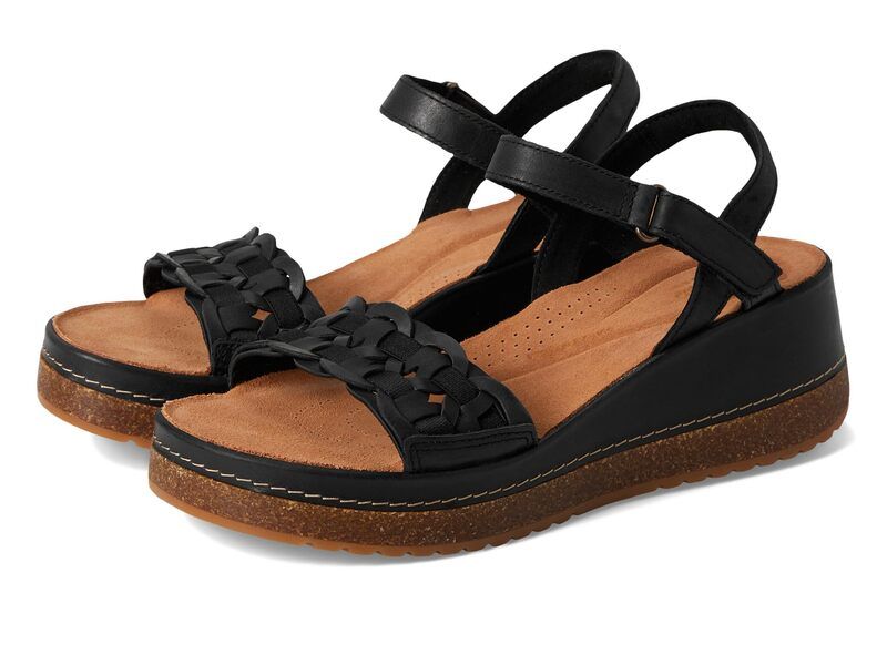 クラークス レディース シューズ サンダル Clarks Kassanda Bar Black Leather ブラック