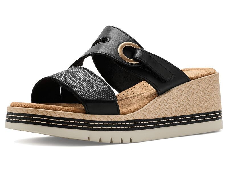 クラークス レディース シューズ ヒール Clarks Kidiki Cove Black Leather ブラック
