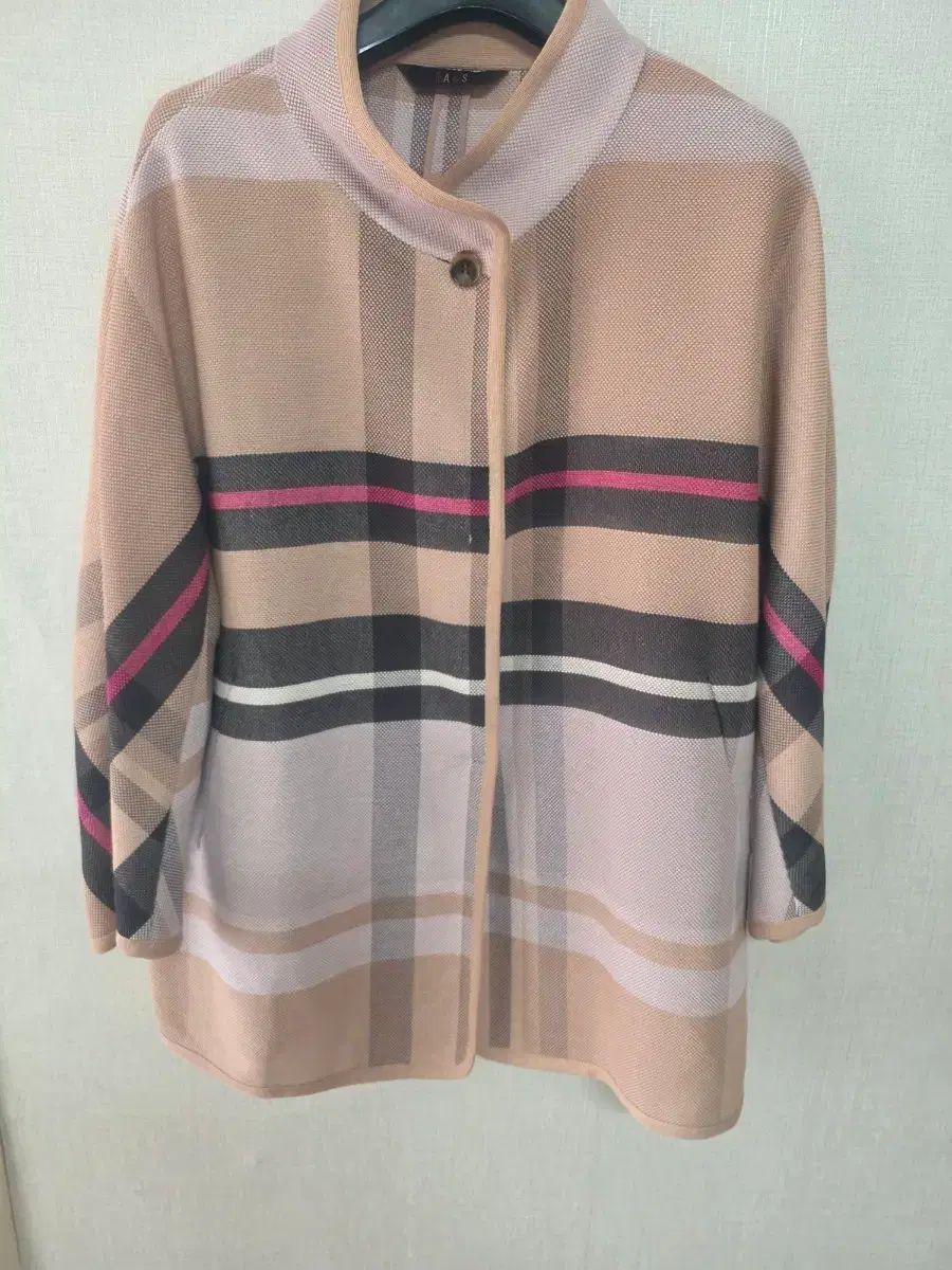 DAKS チェック カーディガン ベージュ
