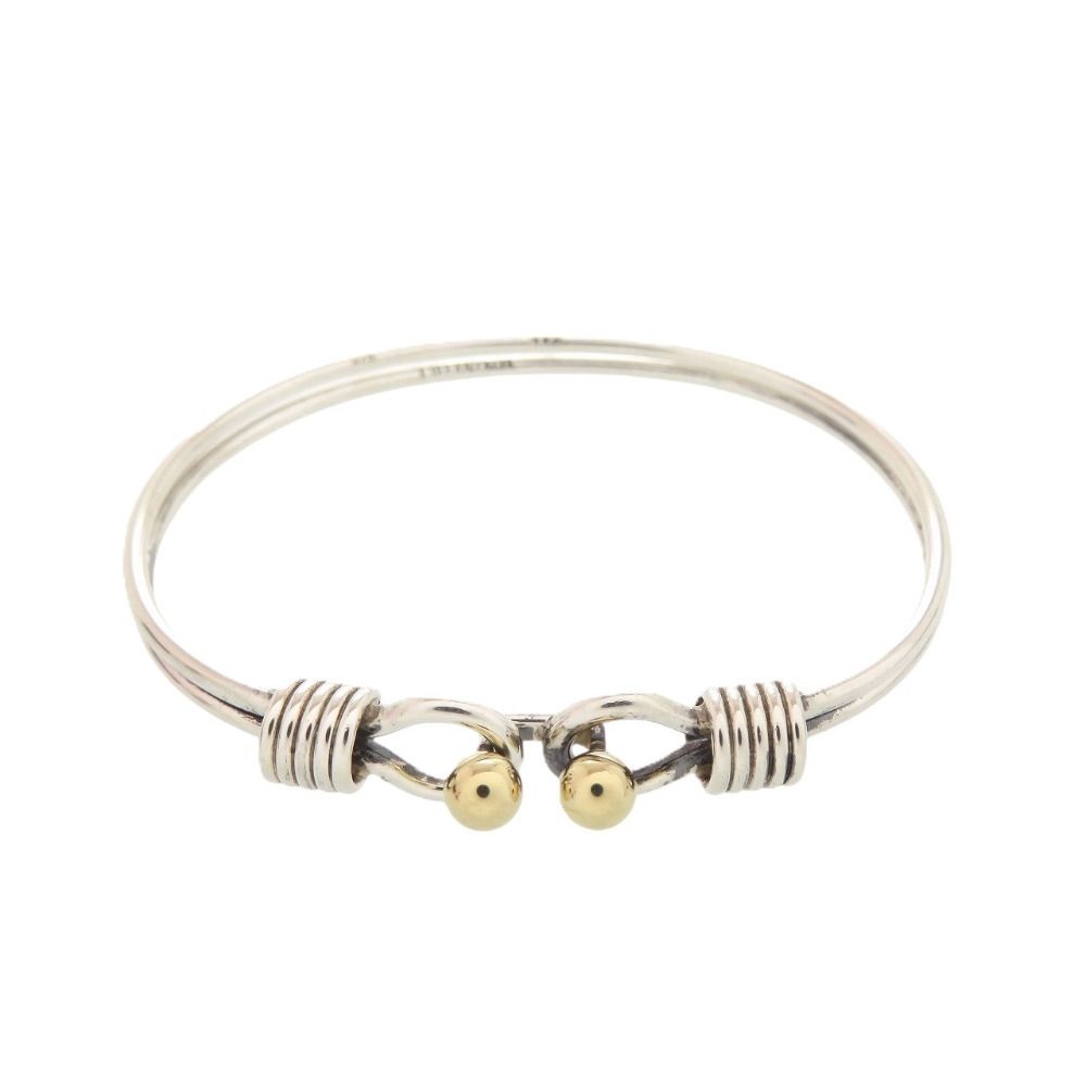 美品 ティファニー ダブルフック シルバー925 シルバー750 シルバー バングル 銀 1066 TIFFANY&Co.