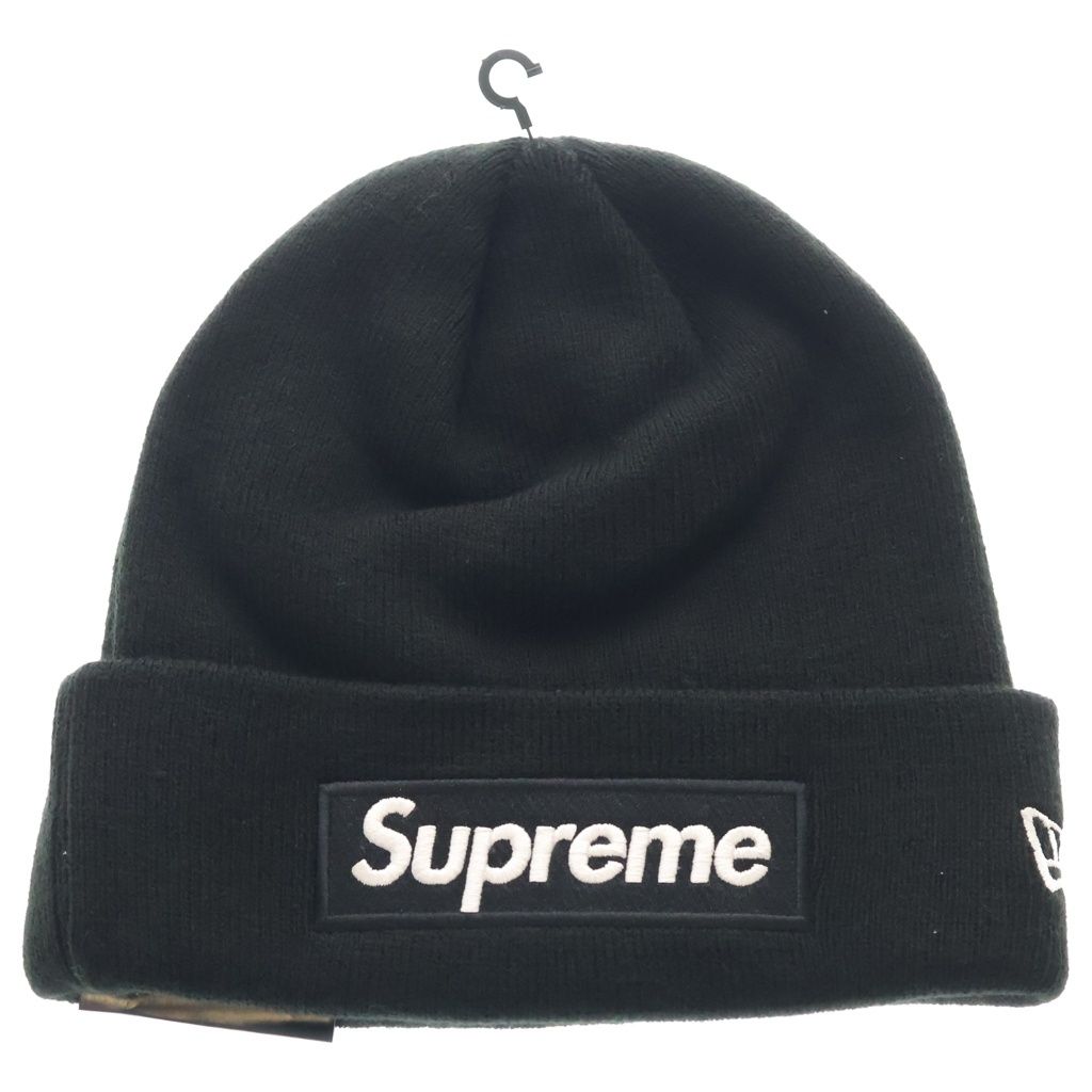Supreme ニット帽 黒　22AW Sロゴ　ビーニー　黒　ツノ SUPREME (シュプリーム) 22AW ×New Era Box Logo Beanie ボックスロゴ