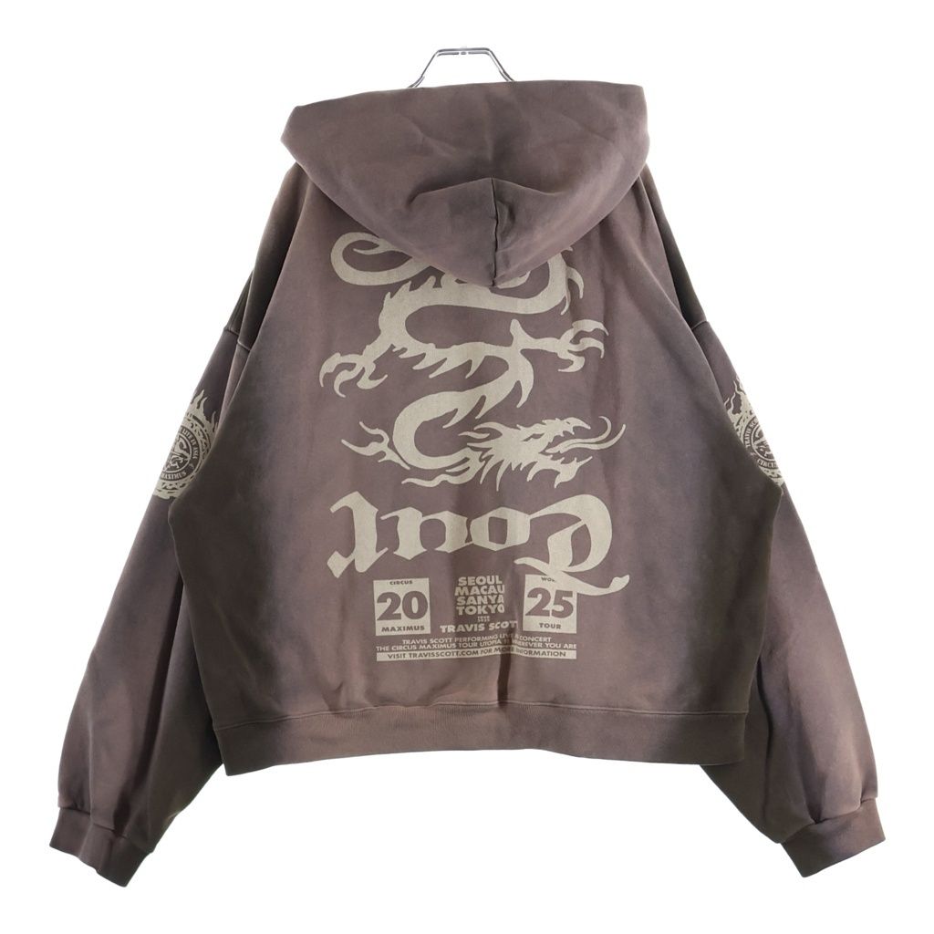 Cactus Jack (カクタスジャック) MAXIMUS Doragon Zip Hooded マキシマス ドラゴン ジップ フーディー スウェット ジップアップパーカー ブラウン