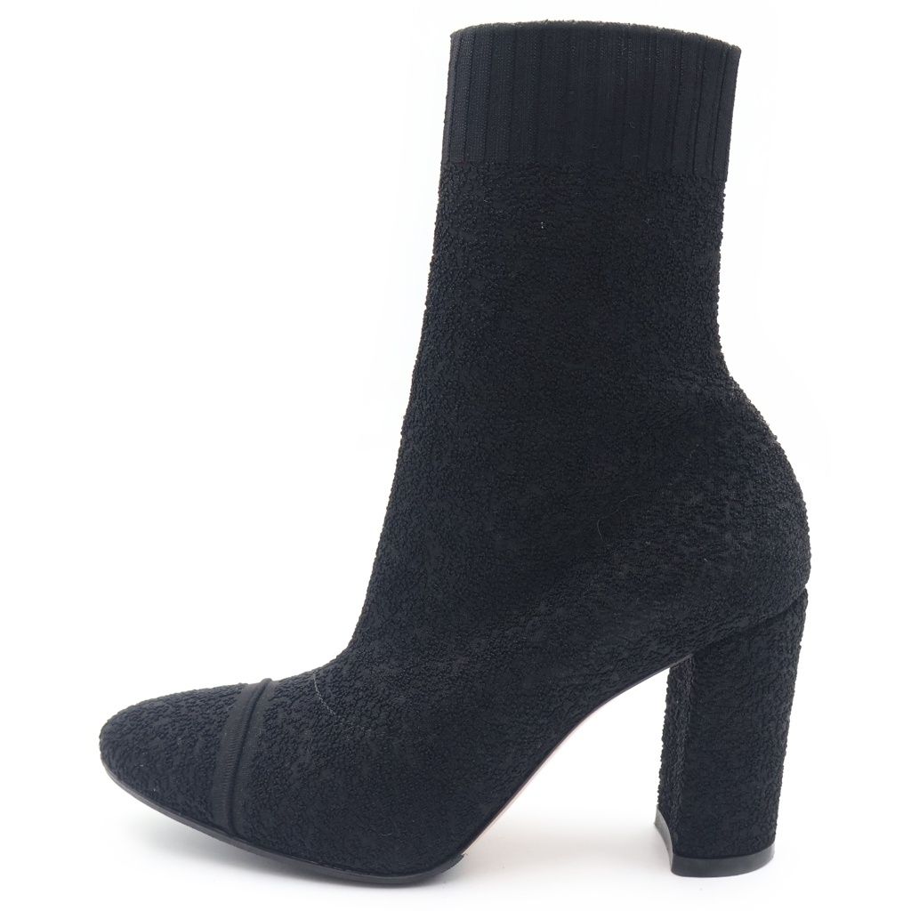 Gianvito Rossi (ジャンヴィト・ロッシ) パイルニット ソックス ショート ブーツ シューズ ブラック レディース