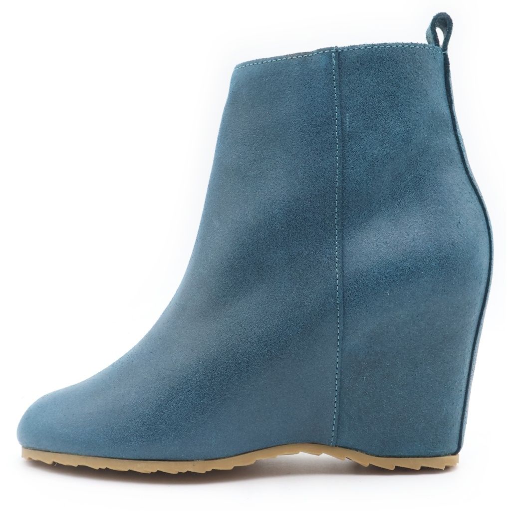 MM6 Maison Margiela (エムエムシックスメゾンマルジェラ) サイドジップスエード ブーツ 38 ブルー S40WU0045