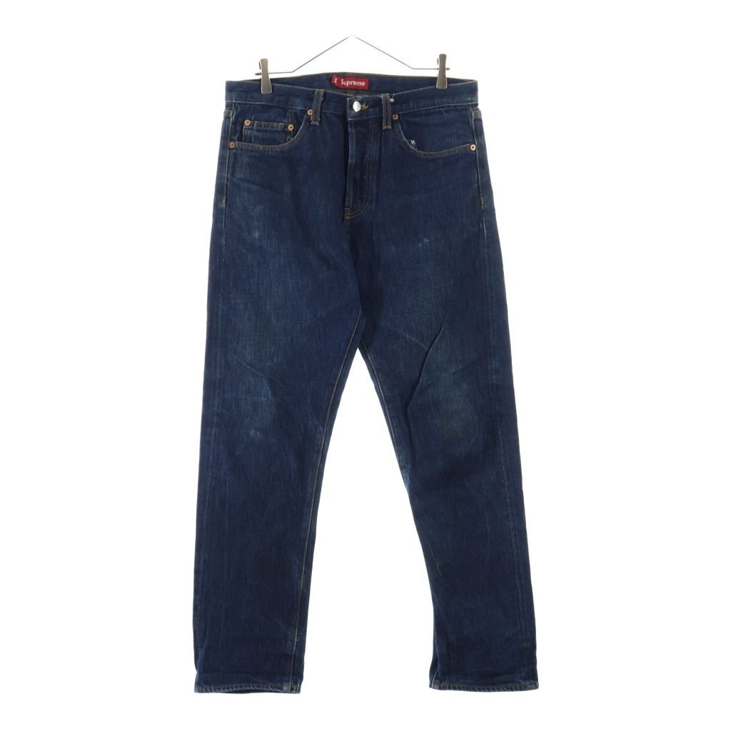 SUPREME (シュプリーム) Rigid Slim Jean USA製 リジット ボタンフライ スリムデニムパンツ インディゴ