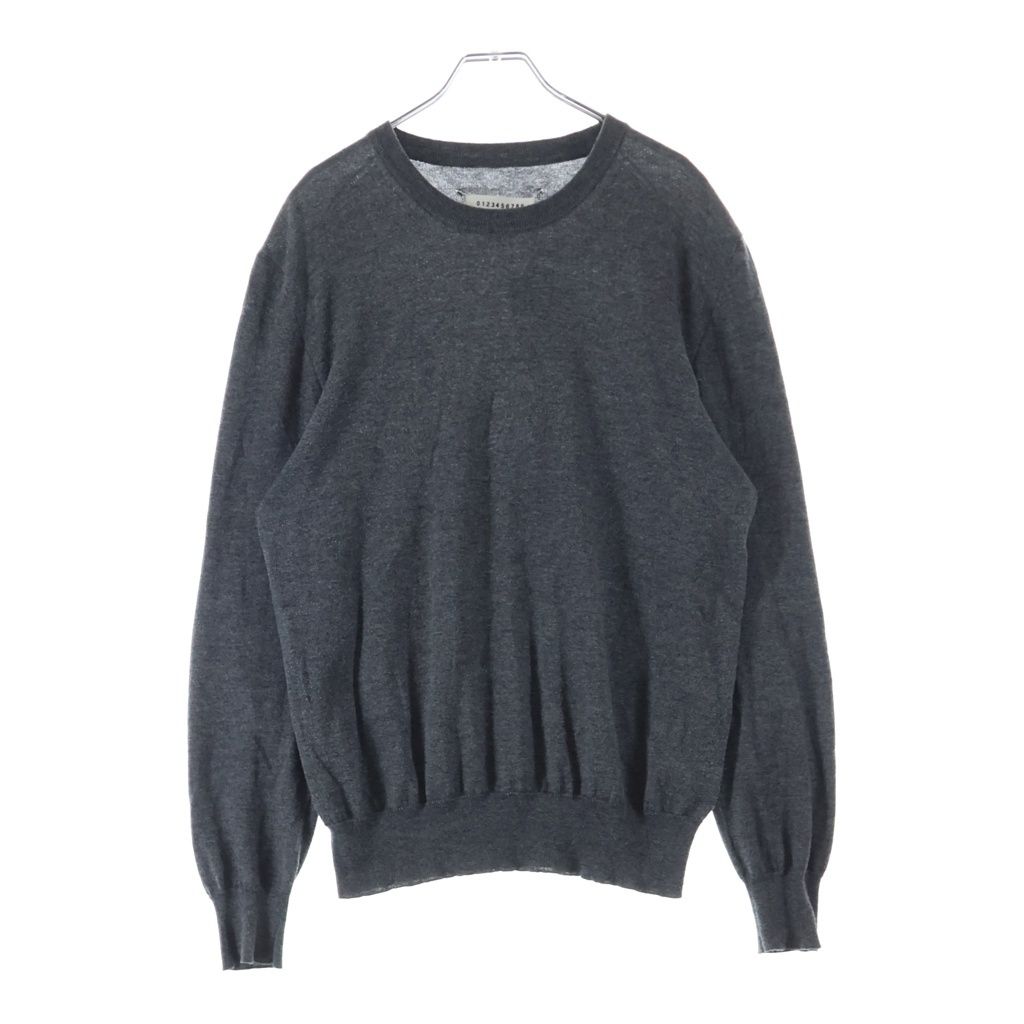 Maison Margiela 14 エルボーパッチ ニット グレー Maison Margiela (メゾンマルジェラ) KNIT PULLOVER エルボーパッチ