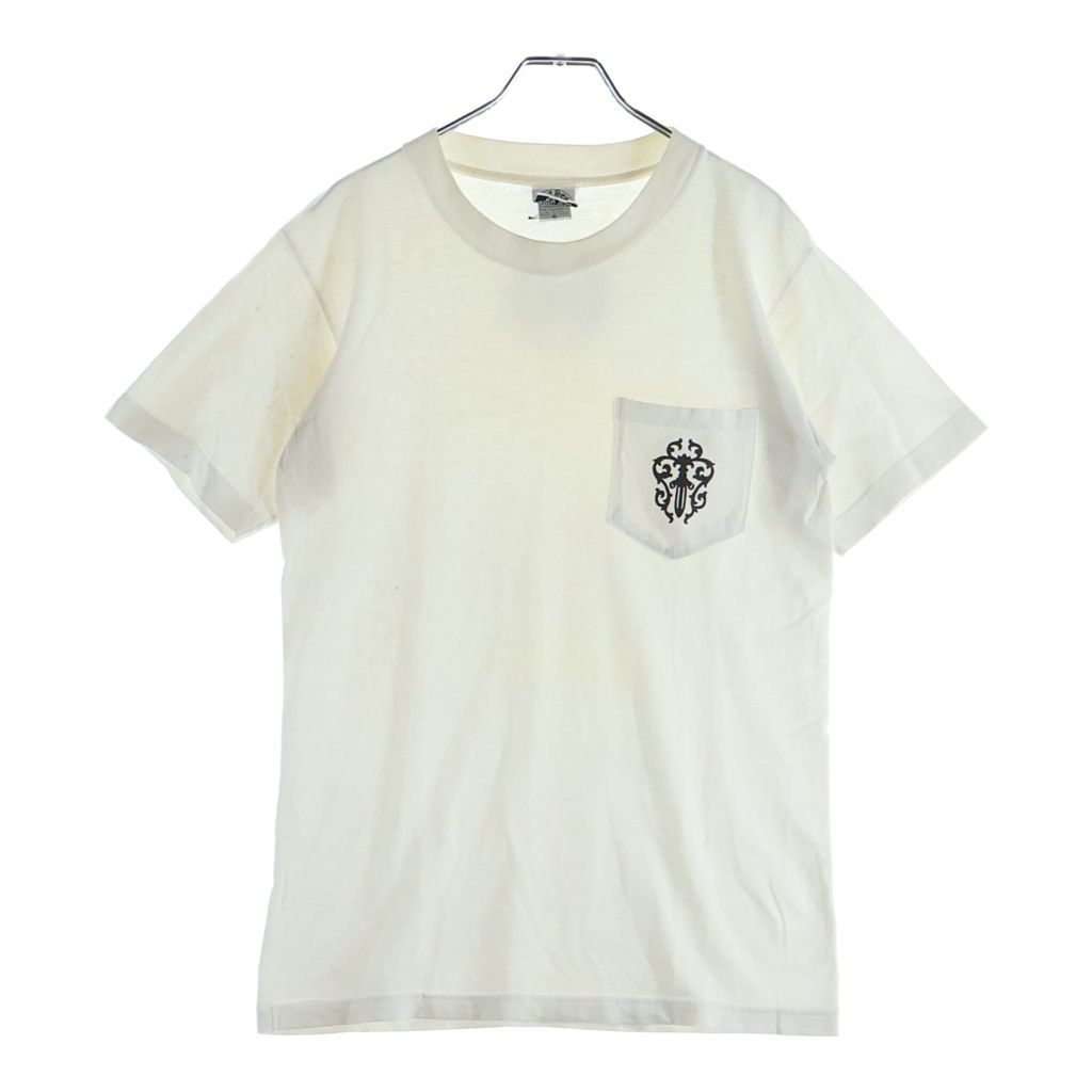 CHROME HEARTS (クロムハーツ) OLD Vine Dagger S/S Horseshoe Crewneck オールド ヴァインダガー ホースシュー バックロゴ クルーネック半袖Tシャツカットソー ホワイト