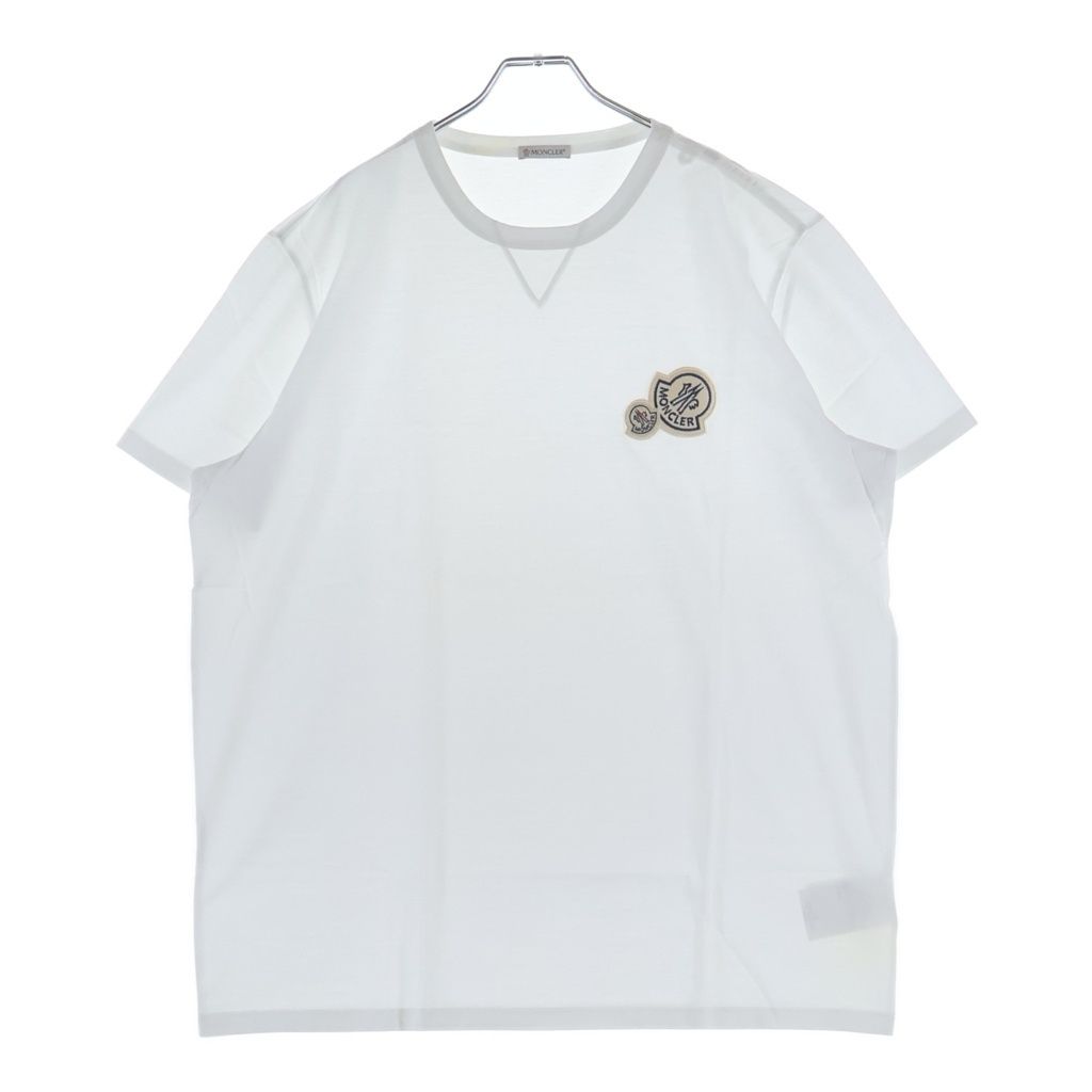 MONCLER (モンクレール) 18SS ダブワッペンロゴ クルーネック 半袖Tシャツ カットソー ホワイト D10918032500