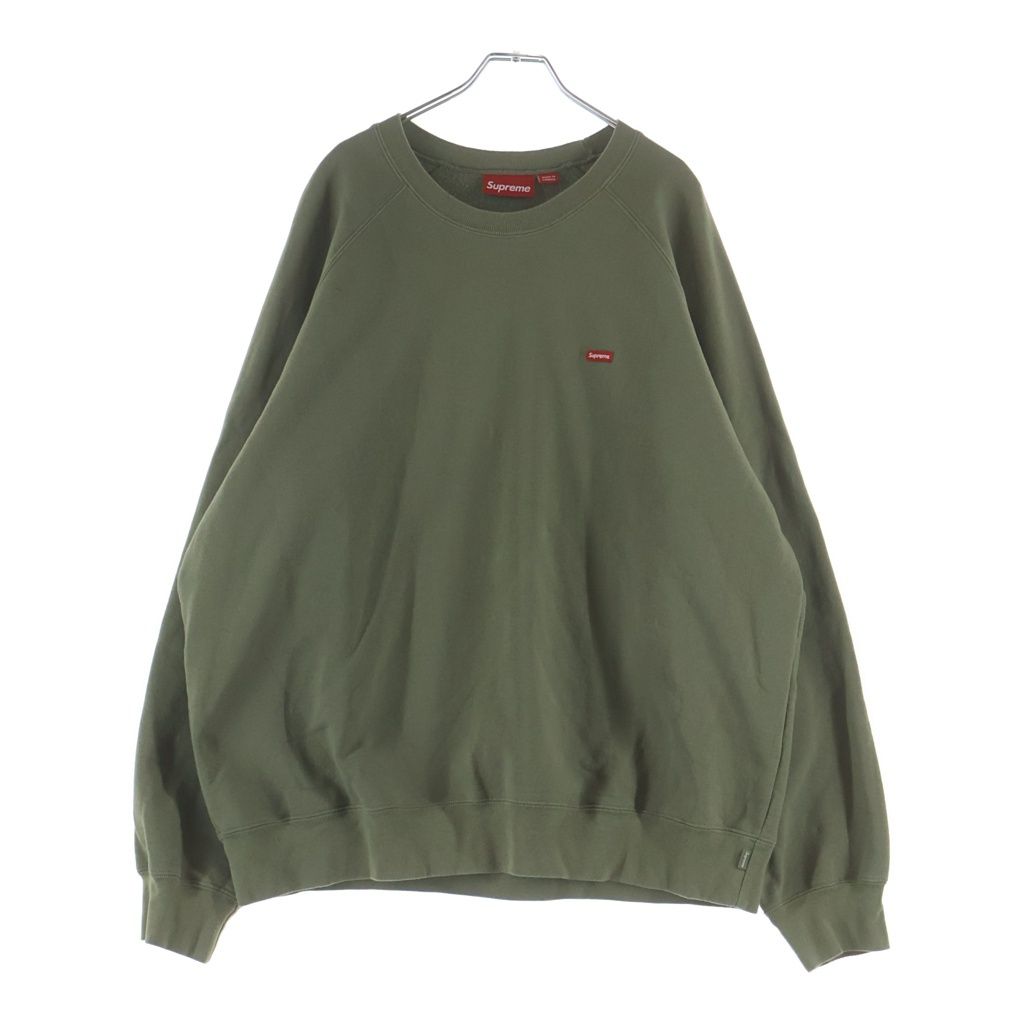 SUPREME (シュプリーム) 24SS Small Box Raglan Crewneck スモールボックスロゴ ラグランスリーブ クルーネック スウェットトレーナー カーキ