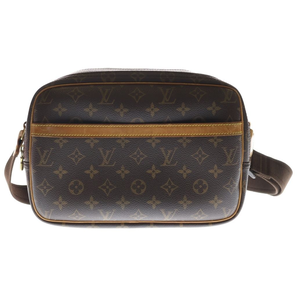 LOUIS VUITTON (ルイヴィトン) モノグラム リポーターPM ショルダーバッグ ブラウン レザー×PVC M45254 ゴールド金具