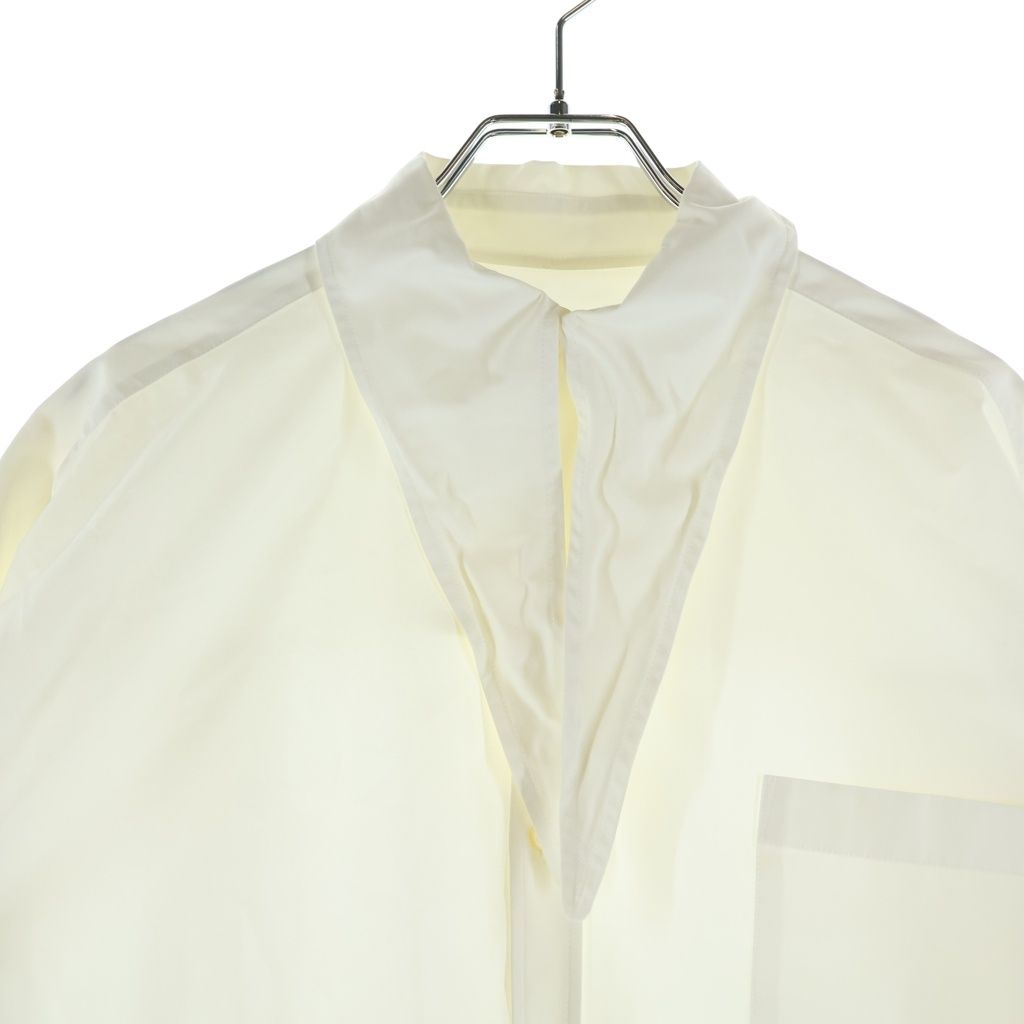 BALENCIAGA バレンシアガ スカーフカラー コットン 長袖シャツ ホワイト 479880 BALENCIAGA (バレンシアガ) スカーフカラー コットン 長袖シャツ
