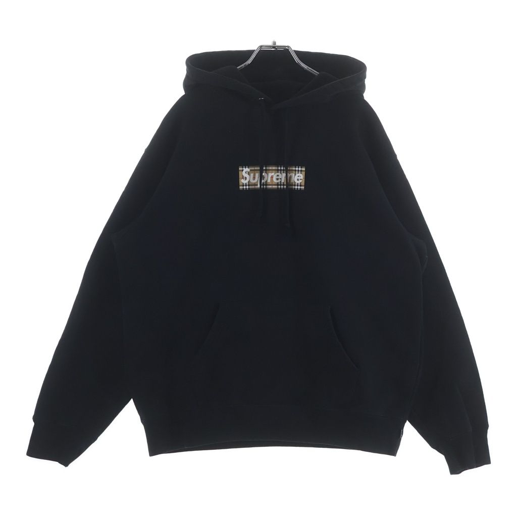 Supreme Burberry Box Logo パーカー バーバリー 黒 SUPREME (シュプリーム) 22SS ×BURBERRY Box Logo Hooded Sweatshirt