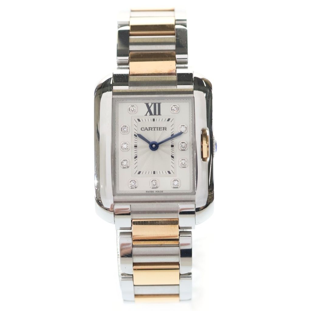 Cartier (カルティエ) タンクアングレーズSM 11PD ダイヤ SS×PG/QZ