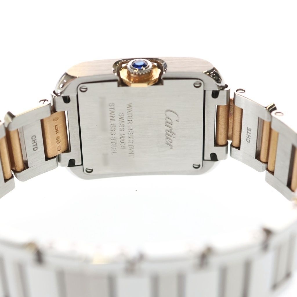 Cartier (カルティエ) タンクアングレーズSM 11PD ダイヤ SS×PG/QZ