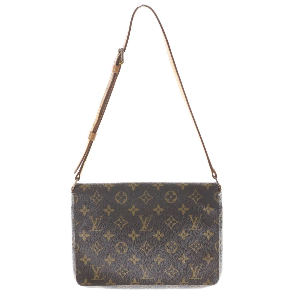 LOUIS VUITTON (ルイヴィトン) モノグラム ミュゼットタンゴ ショルダーバッグ ブラウン レザー×PVC M51257 ゴールド金具