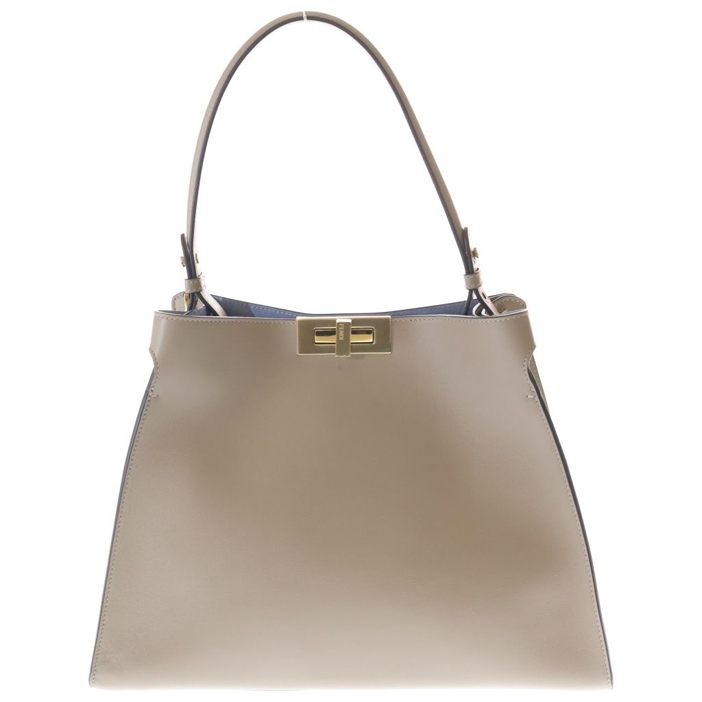 FENDI (フェンディ) ウェイ ミディアム レザー ワンショルダーバッグ ゴールド金具 ベージュ 8BN368