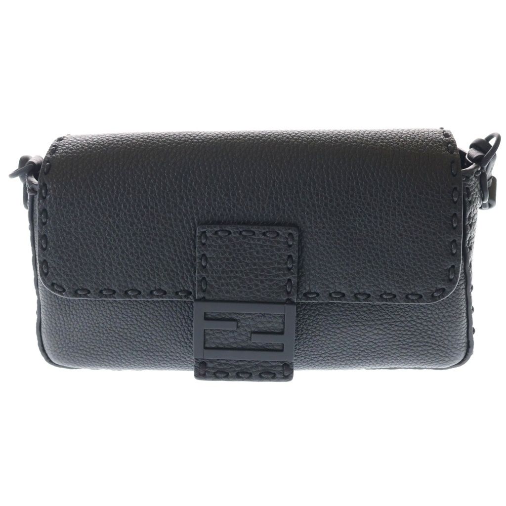 FENDI (フェンディ) セレリア バゲット レザー 2WAY ハンド ショルダーバッグ ブラック7VA572