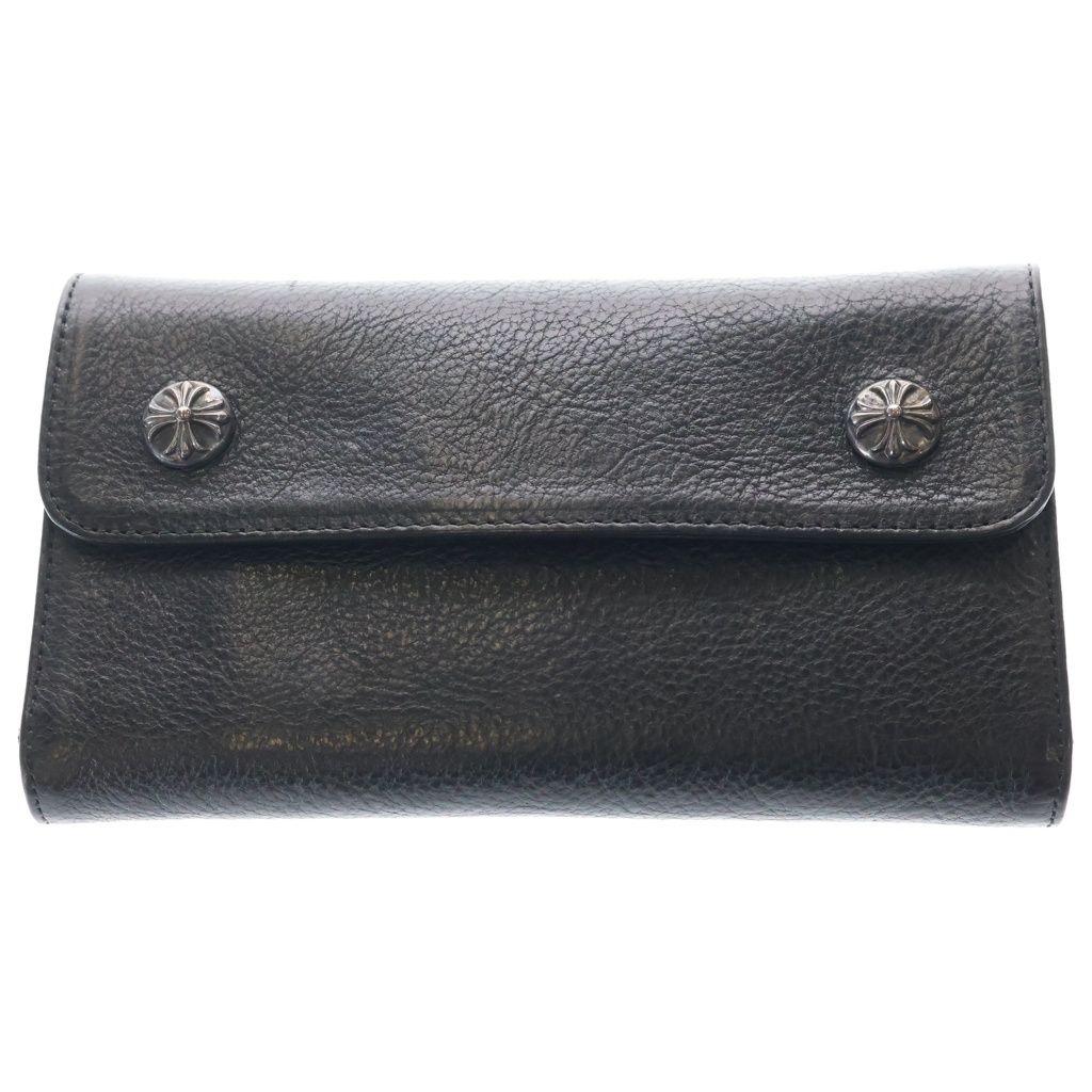 CHROME HEARTS (クロムハーツ) WAVE ウェーブ クロスボール ロングウォレット ブラック BCA375