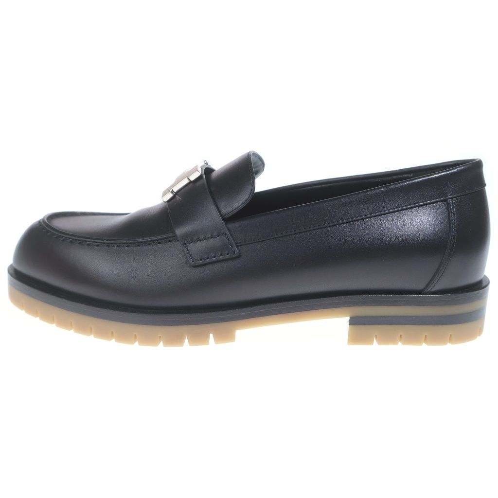 HERMES (エルメス) フォーブル モカシン レザー ローファー シューズ ブラック #37