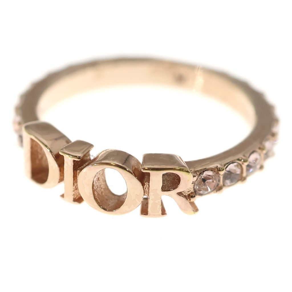 DIOR (ディオール) エヴォリューションリング ロゴ ラインストーン 指輪 ピンクゴールド