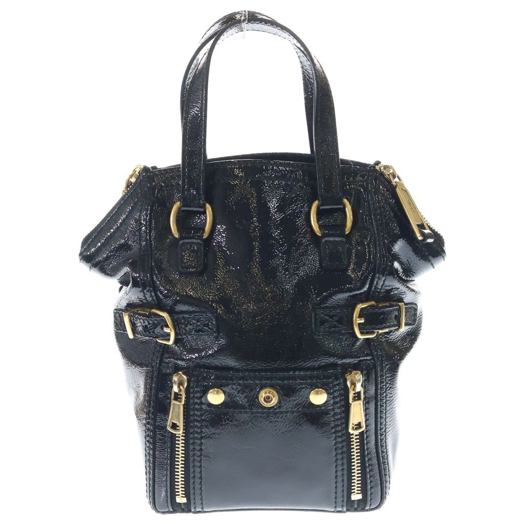SAINT LAURENT PARIS (サンローランパリ) ミニダウンタウン ハンドバッグ ブラック パテントレザー 172454 ゴールド金具