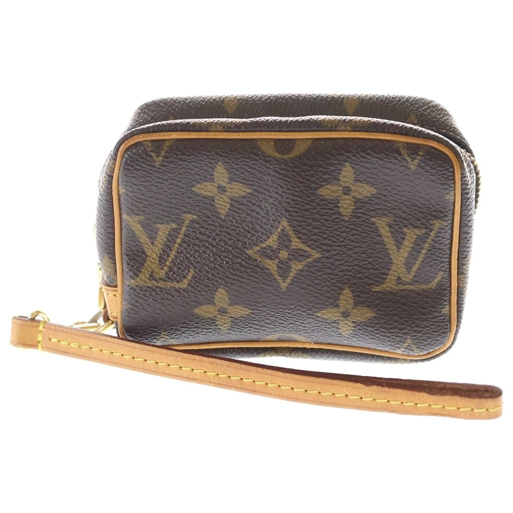 LOUIS VUITTON (ルイヴィトン) モノグラム トゥルース ワピティ ポーチ 小物入れ ケース ブラウン レザー×PVC M58030 ゴールド金具